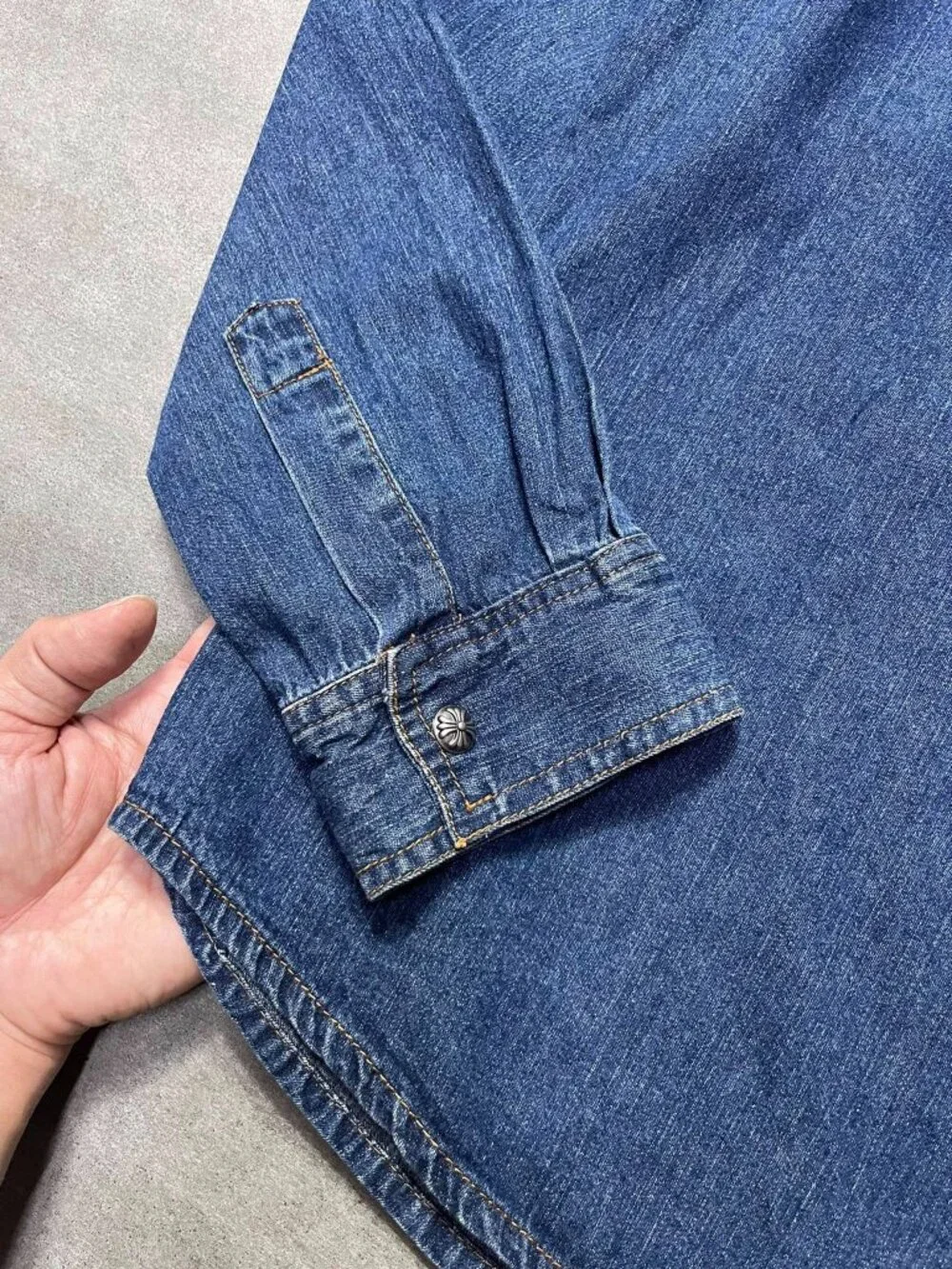 Philipp Plein Denim Western Shirt Blue Snap Button Luxury Designer - Picture 3 of 3